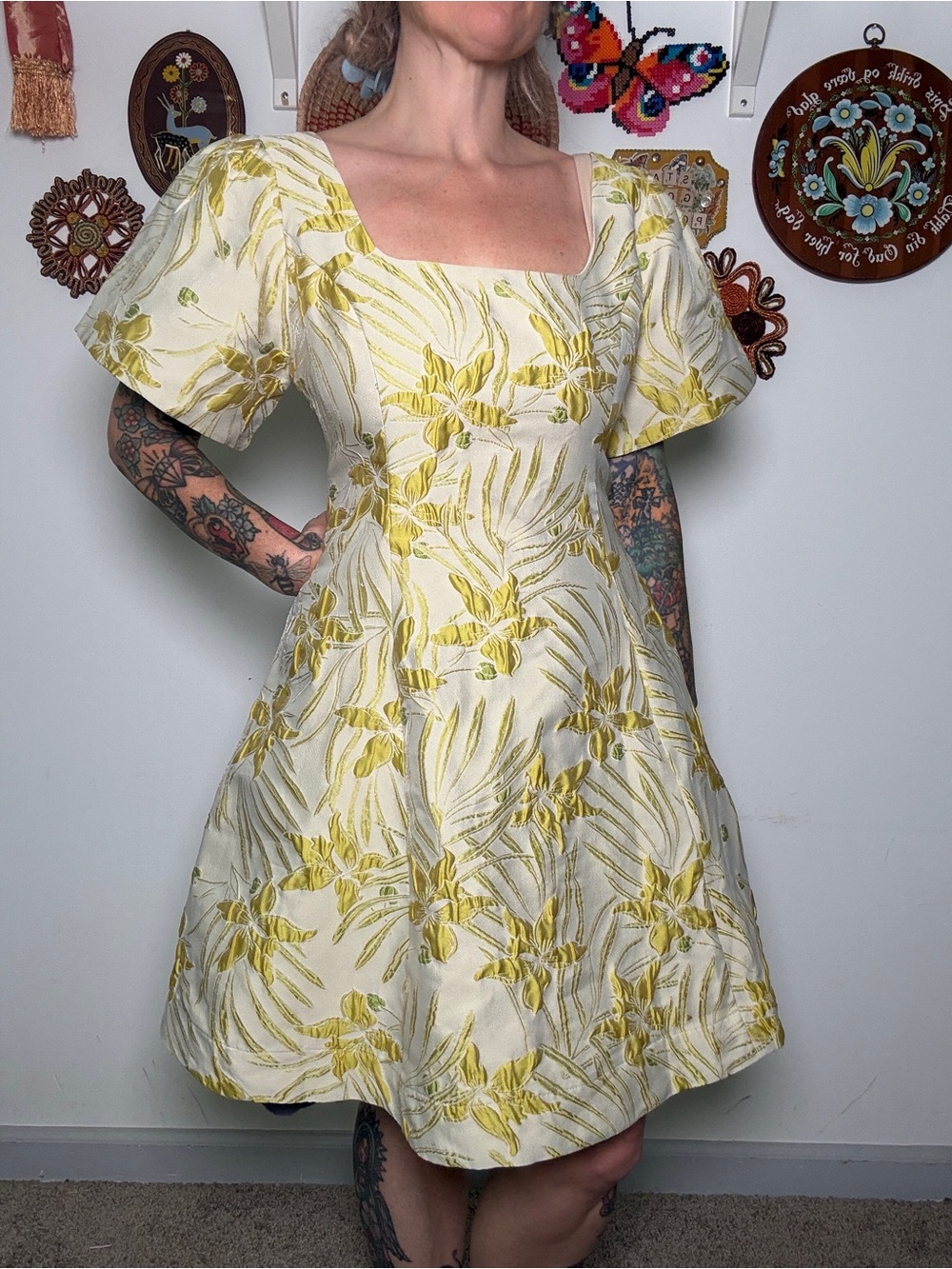 NWT Floral Mini Dress | Abbey Glass Boutique Atlanta| Puff Sleeve | Size XL